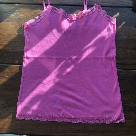 Tank Top Womens XXL Pink Lace Trim Bellas Swan Vampire Feminine Fairy Y2K - Picture 1 of 5